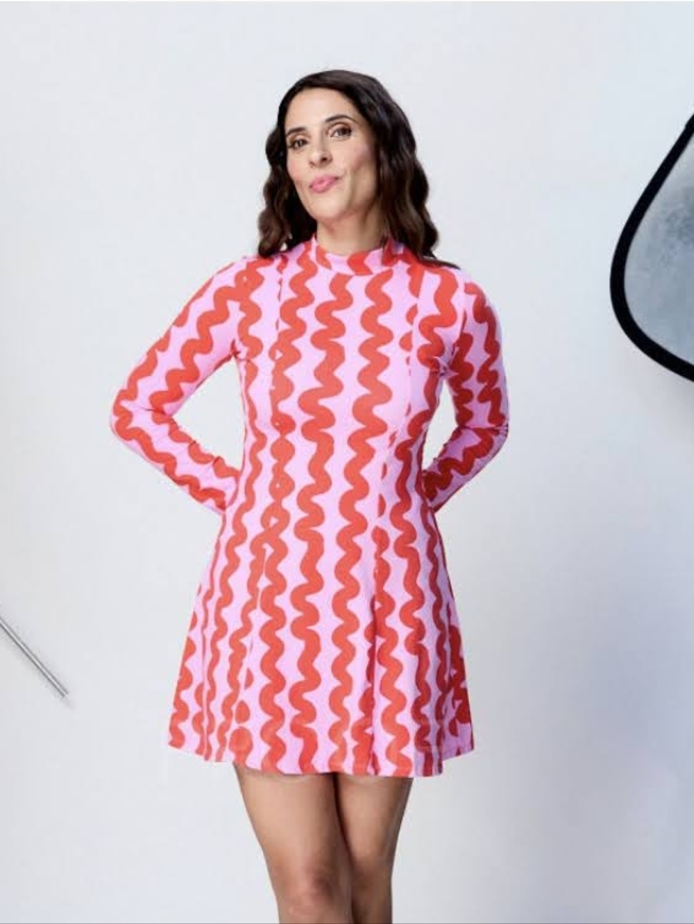 Nooworks Pink & Red Wave-Print Mini Dress - Picture 4 of 4